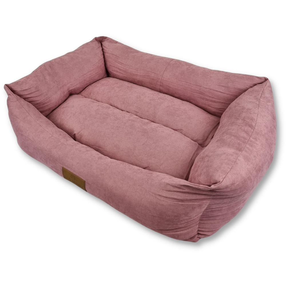Hundebett Kira - Samtstoff Velvet Comfort - 95 x 70 x 22 cm - Dusty Pink Mascosana