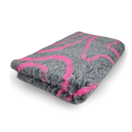 Colchoneta para dormir Barby - manta de peluche - antideslizante - rosa fucsia y antracita - 28 mm