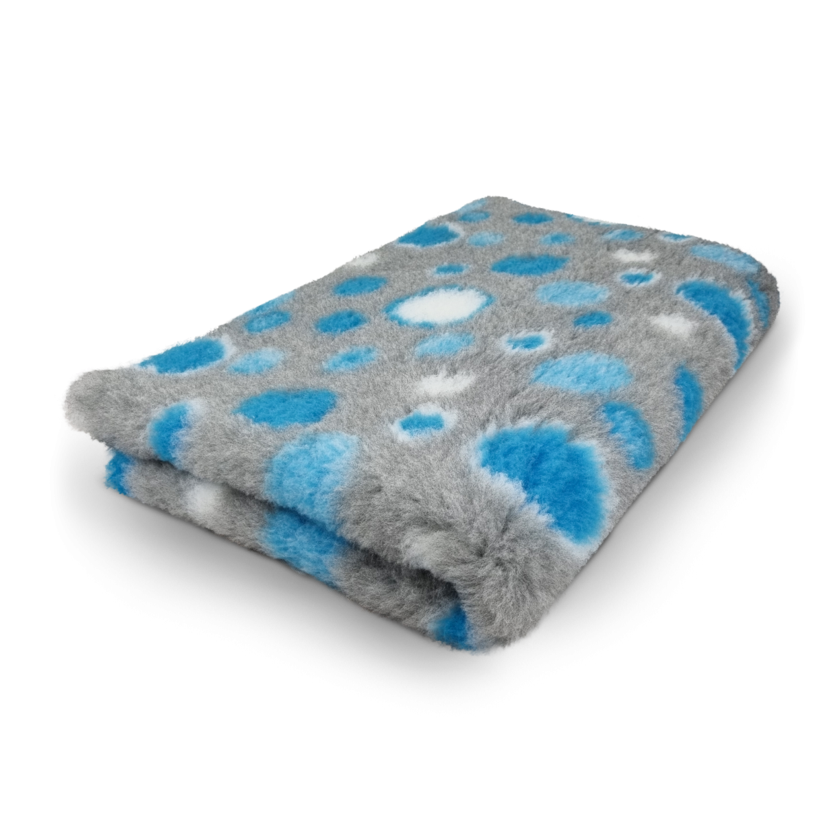 Colchoneta para dormir Ben - manta de peluche - antideslizante - azul y gris - 28 mm