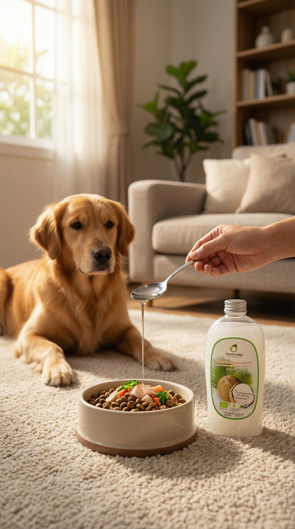 Tropicana - Kaltgepresstes Kokosnussöl 500 ml - Aus Thailändischen Kokosnüssen - Zur Fellpflege oder als Futterzusatz Mascosana