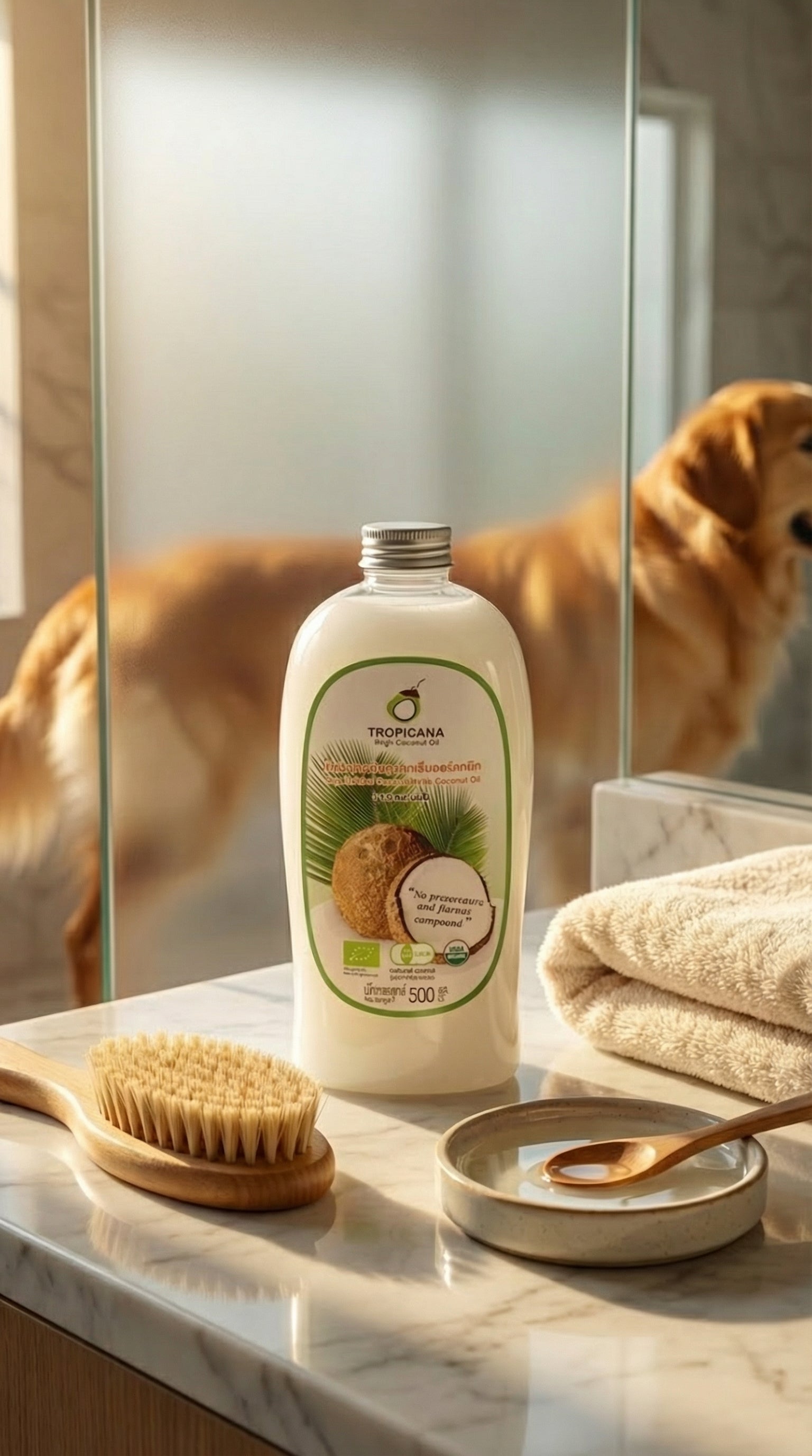 Organic coconut oil 500 ml for dogs, cats & horses - Mascosana