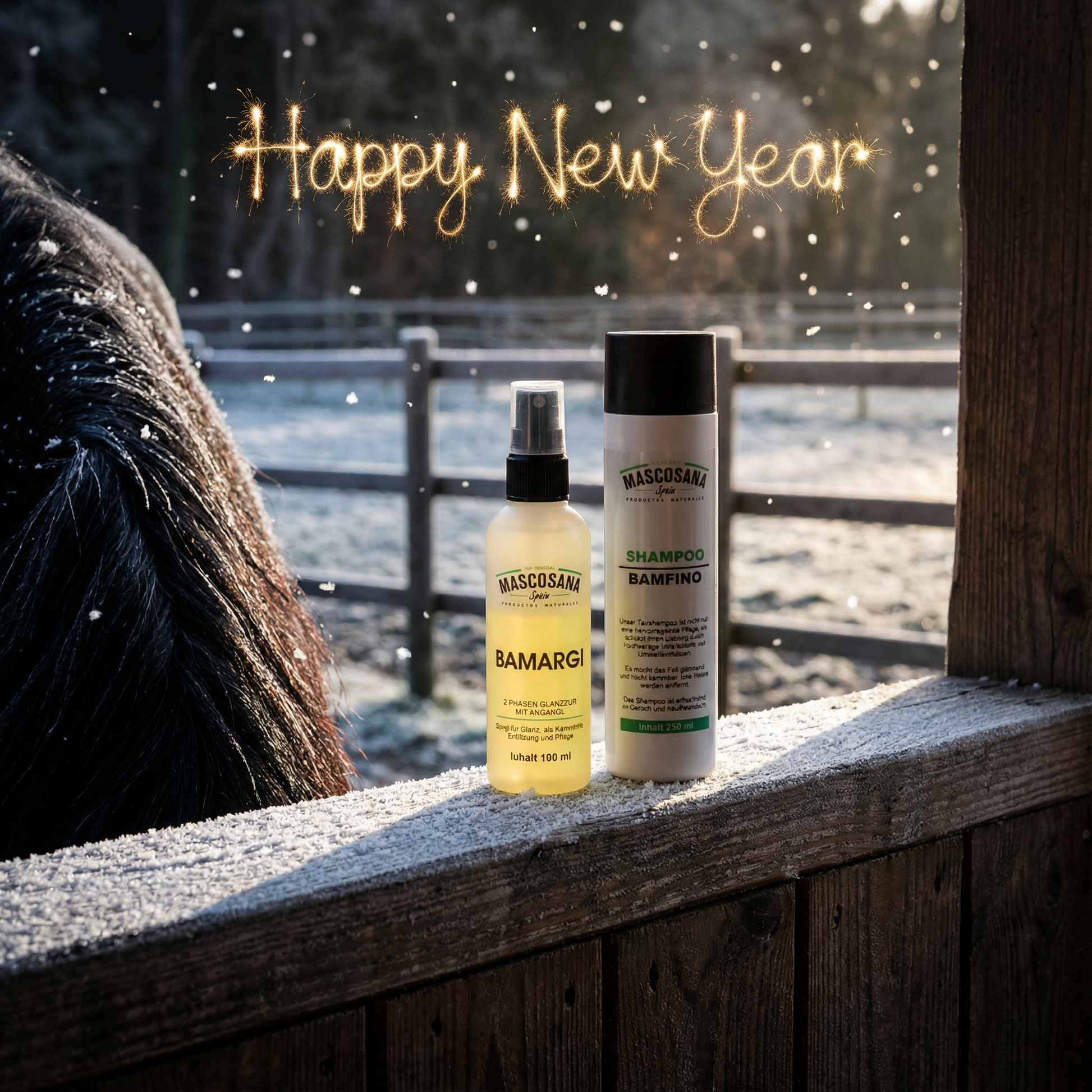 Mascosana - Shampoo Bamfino für Hunde, Katzen & Pferde - 250 ml - Fellpflege - Vegan Mascosana